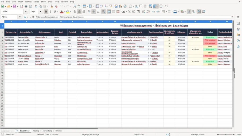 Bauanträge – Bauantrag Excel – Vorlage Kostenlos (2026)