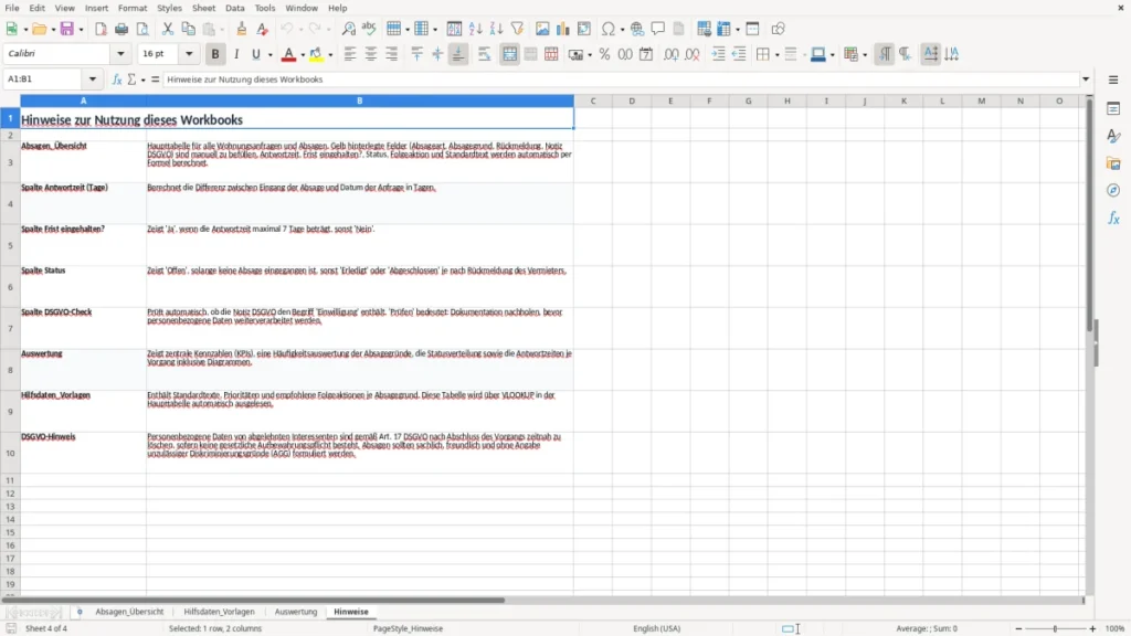 Hinweise – Wohnung absagen Vermieter Excel – Vorlage (2026)